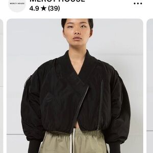 Women's Black Wrap Bomber Jacket